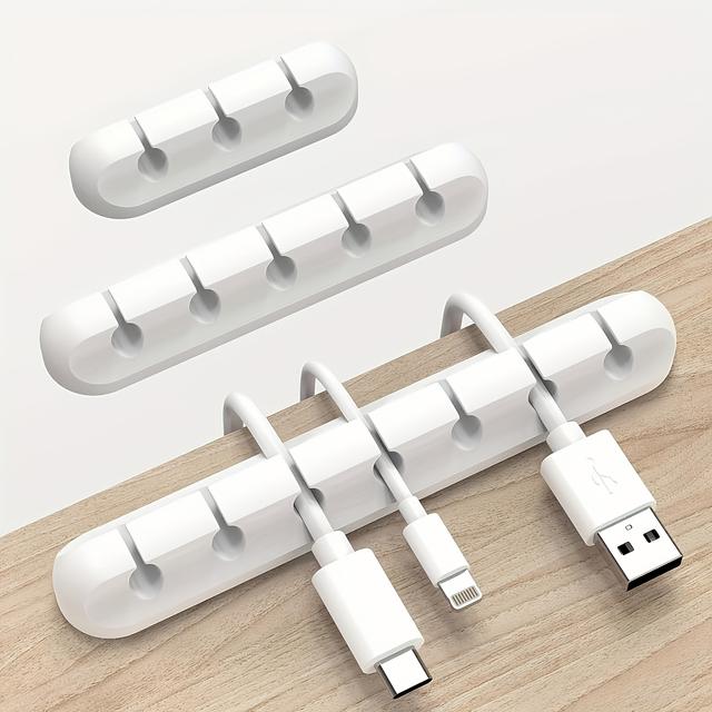 TEMU Cable Management Clips - 3/5/7 Slot Desktop, Car, And Home Office Cable Organizer - Durable Pe Wire Harness Fastener