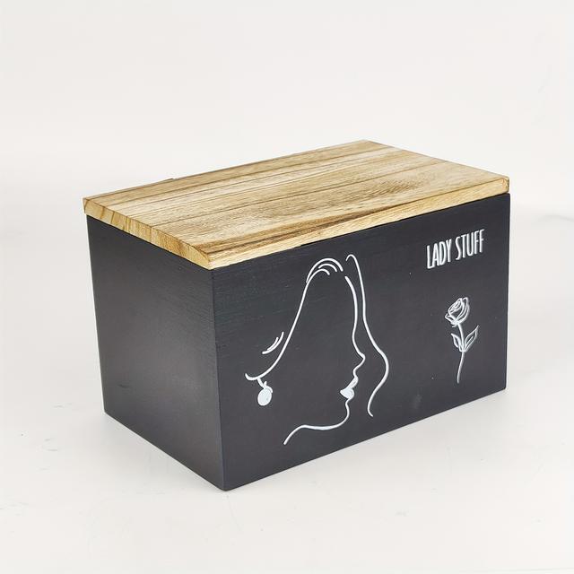 TEMU 1pc Wooden Bathroom Storage Box With Lid - Over Tank Toilet Paper Holder, 3 Compartments Removable Dividers Organizer For Feminine Products, Sanitary Napkins, Tampons