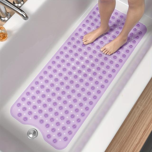 TEMU Large Non-slip Bathtub And Shower Mat, 40 X 16 Inches Bathroom Rug, Anti-slip Bath Mat, 1 Pack