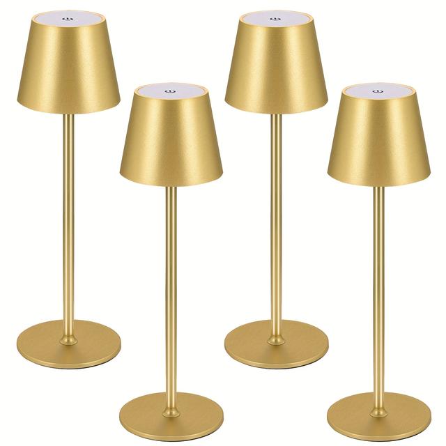 TEMU 2er/ Kabellose Tischlampe LED Schreibtischlampe, IPX7, 4000mAh Wiederaufladbar Touch Nachtlicht Drahtlos Minimalistisches Design für Restaurant/Schlafzimmer/Outdoor