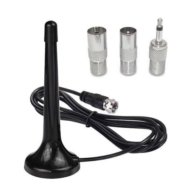 TEMU Indoor High-performance Radio Antenna - Compatible With Most Stereo Receivers, Includes Coaxial Extension Cable And Adapter Suitable For Home Theater Systems Supporting Hd