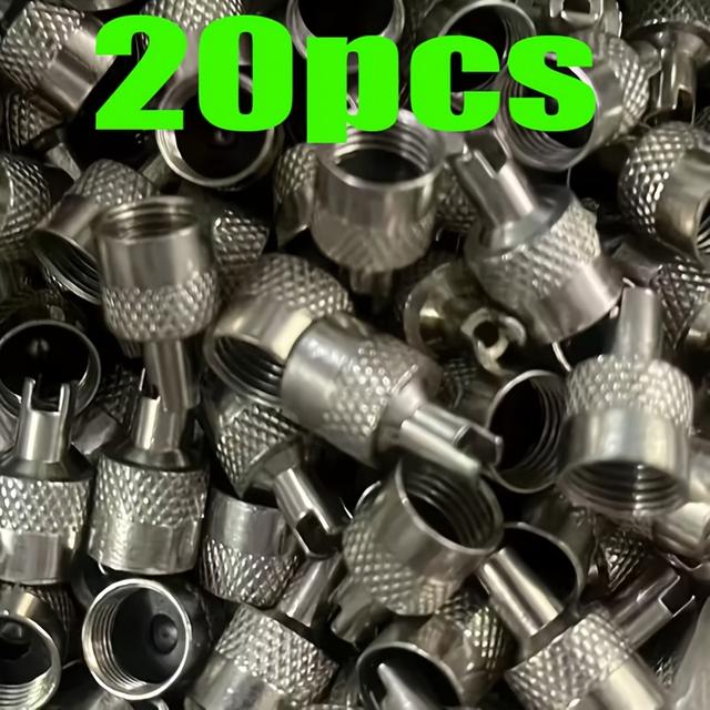 TEMU 20 Practical Car Tire Valve Caps, Copper-nickel Plated Valve Caps, Car Tire Tool Caps, Dust-proof Caps