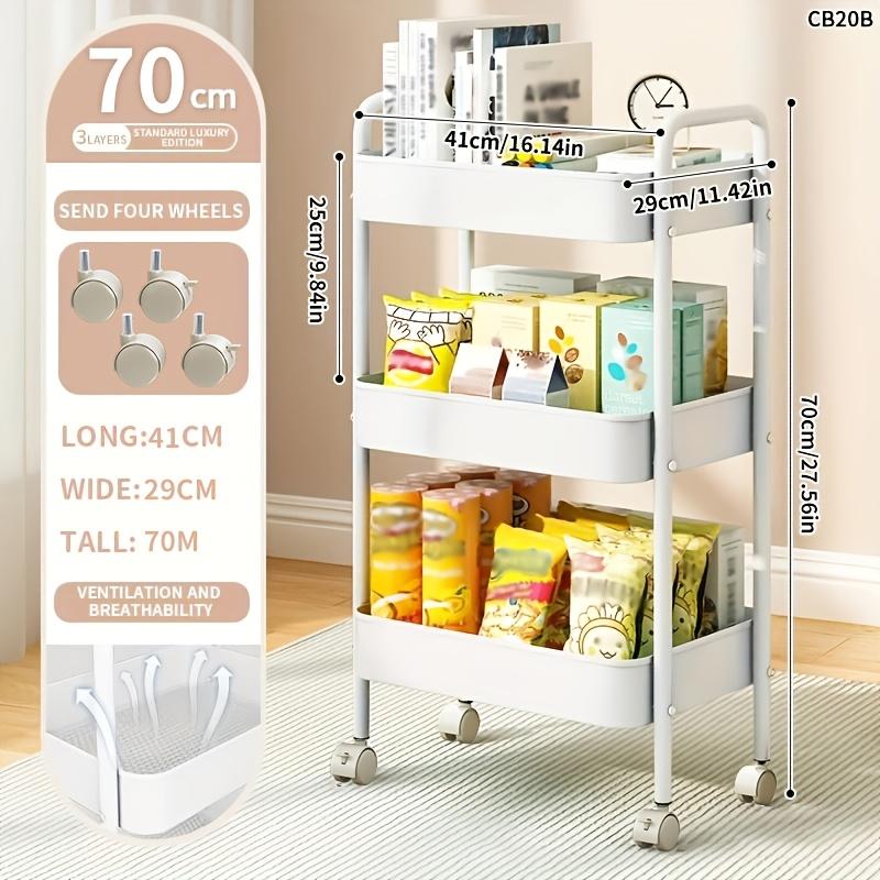 TEMU 3-tier Storage Cart, Storage Rack With Wheels Rolling Storage Cart Rotating Storage Rack, Rolling Metal Storage Cart With Wheels Industrial Trolleys