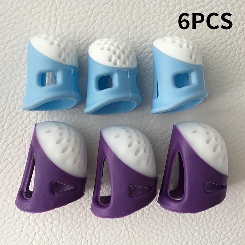 TEMU 5/6 st/set sömnadsficka skyddsändar silikonmaterial anti-punktering hand sömnads tillbehör lämplig för broderi korsstick sömnadverktyg