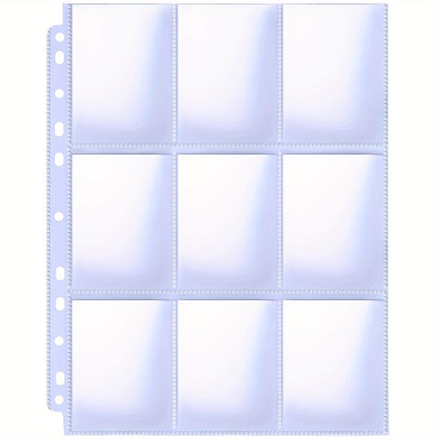 TEMU Kiváló minőségű 540 zsebes kétoldalas gyermekkártya oldal, 9 rekeszes átlátszós műanyag jegyzőkönyv, védőlapok kötéshez, 3 karikás mappához