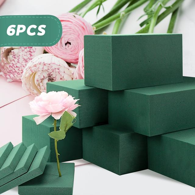 TEMU โฟมลายดอกไม้ขนาดใหญ่ 6 ชิ้น, บล็อกโฟมความหนาแน่นสูง, ขนาด 5.4 นิ้ว L x 3.1 นิ้ว W x 1.65 นิ้ว H ต่อชิ้น, สำหรับตกแต่งงานแต่งงาน, วันเกิด, , สำนักงาน และสวน งานฝีมือและดอกไม้