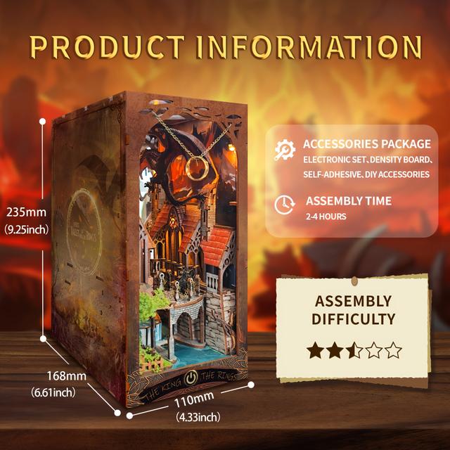 TEMU 3d Puzzle, Diy Book Corner Kit, 3d Miniature Dollhouse Bookshelf Insert, Puzzle Model, Decorative Bookends, Craft Project, Ideal Gift For Birthdays, Back To School, Thanksgiving, Halloween, Chri