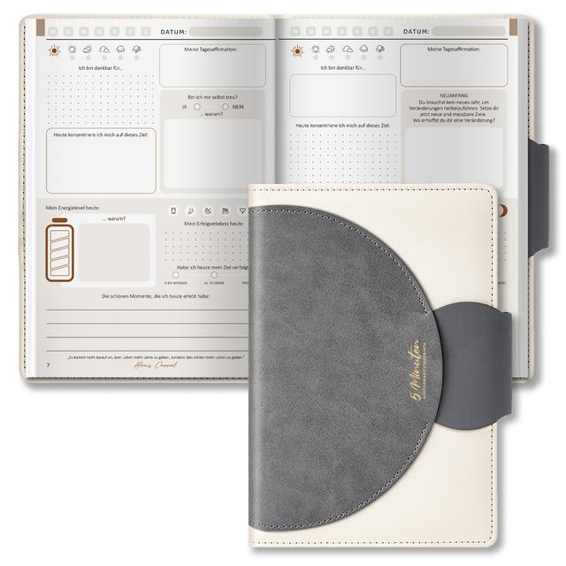 TEMU A 5-minute Mindfulness Journal By Biroyal, A Gratitude Journal With 192 Pages For Personal Development, To Fill In Gratitude And Mindfulness Entries. A Gray A5 Notebook.