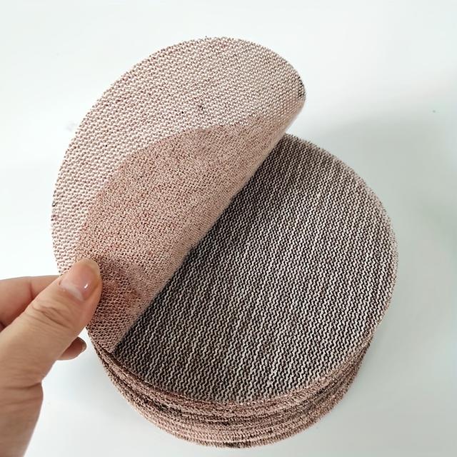 TEMU 6-inch 150mm Dry Mesh Sanding Cartridge, Atomic Lime Putty Polished Round Self-adhesive Flocking Pad For Pneumatic Sandpaper, Abrasive Finishing Products