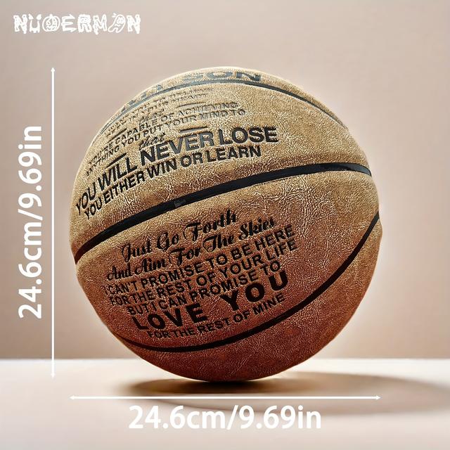 TEMU de Basquete de Couro 1 peça, de Basquete Antiderrapante, Tamanho 7 para Competição, para Interior e Exterior