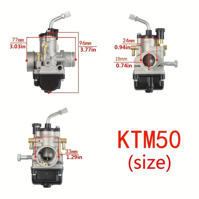 TEMU Dellorto Phbg 19 Bs Carburetor Designed For , Suitable For 50, For 50 Sx, And Pro 50cc Senior Dirt Pit Bikes, With Part Numbers 45131001100, 45231001200, And C064513100