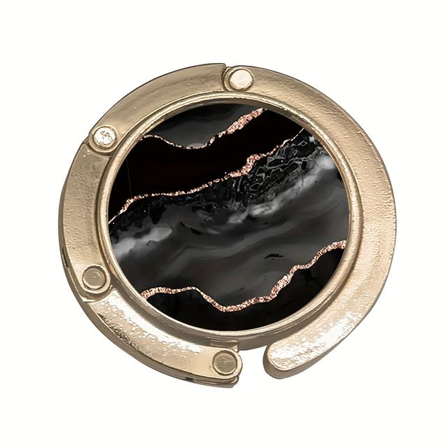 TEMU 2d Flat, 2d Flat Black Pattern Handbag Hook,purse Hooks For Table,foldable Table Bag Holder,suitable For Restaurants,travel,and Home Decor - Unique Gift For Women, 2d Flat