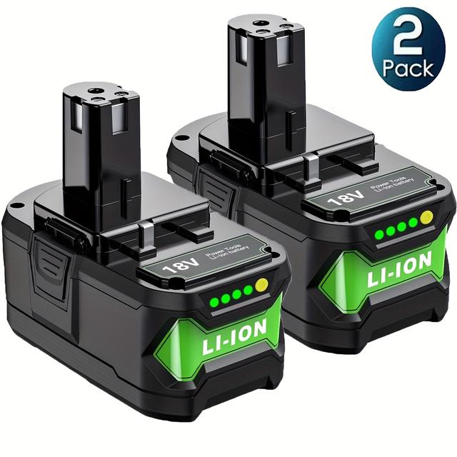 TEMU 2pcs/4pcs 18v 8.0ah High Capacity Battery Replacement For Ryobi 18v Battery, 18 Volt Lithium Battery Compatible For Ryobi 18v Battery P197 P108 P104 P105 P107 P109 18v One+ Cordless Tool