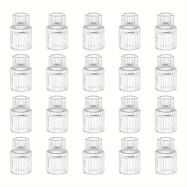 TEMU 10pcs/20pcs Glass Candle Holder For Candlestick Clear Small Tapered Candle Holder Wedding Decor Table Centerpiece Bulk For Candle Sticks Christmas