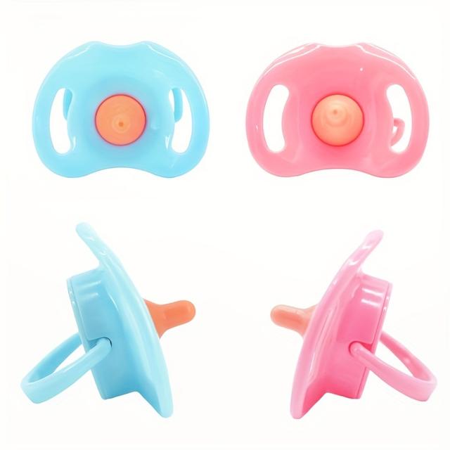 TEMU Набір пляшок для ляльки, 4 шт. пустушок, 2 рожеві та 2 блакитні пустушки, аксесуари для ляльок, пустушки для подарунків на Різдво, Хелловін та день