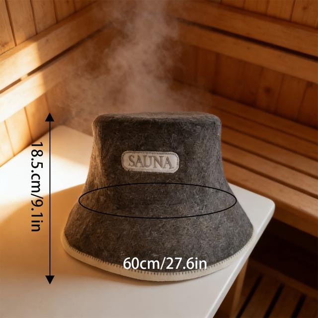 TEMU 100 Wool Felt Sauna Hat - That Protects Your Head From Heat Damage. It Your Ears From Heat. It Protects Treated And Colored Hair. It Maintains A Temperature Throughout The Sauna Room.