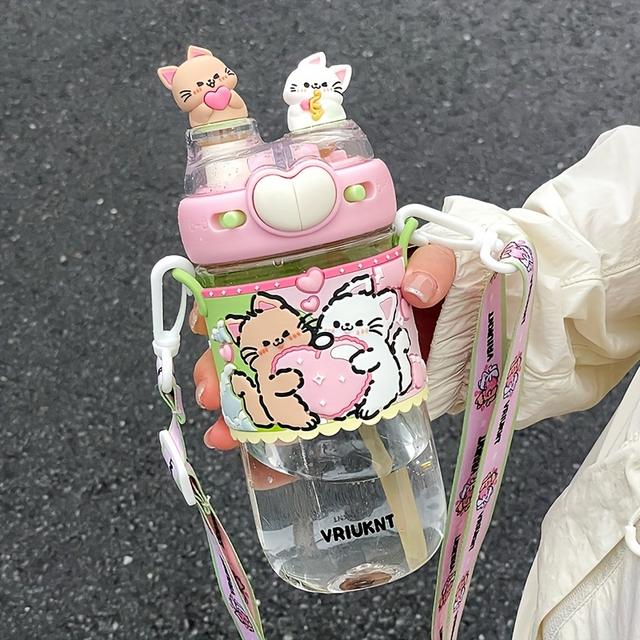 TEMU 1 gobelet en plastique pour chiot , aux hautes températures, portable, peut utilisé pour directement ou avec une paille, design élégant