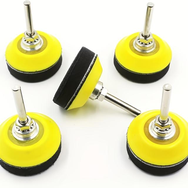 TEMU 5-teilig 2 Zoll/50 mm Klett-Schleifpad Schleifscheibe Ersatzpad mit 1/4 Zoll Schaft Bohreraufsatz weichem Schaumstoffpolster für Schleifscheiben