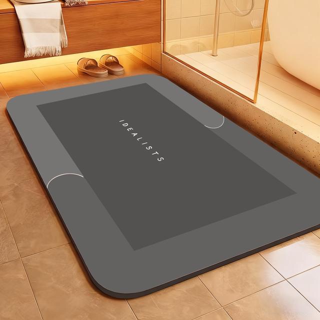TEMU 1pc Super Absorbent Bath Mat - Quick-dry, Non-slip Floor Mat, Soft And Comfortable Bathroom Rug, Suitable For Bathroom, Shower, Laundry Room, Bedroom, Living Room, Door Mat, Kitchen Mat