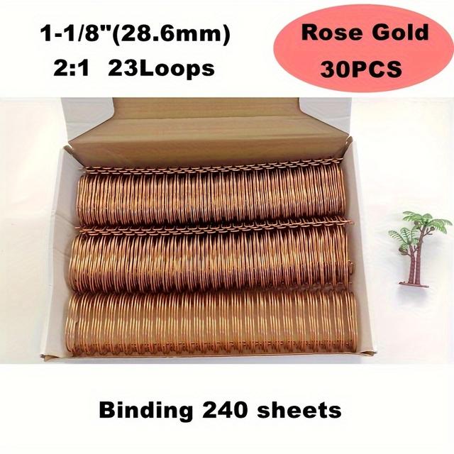 TEMU Readstar Iron Combs & Spines, 30/50/100pcs Bulk Pack Rose Golden Double Loop Binding Wire, 1/4-1 1/2 Inch (6.4-38.1mm), 3:1/2:1 Pitch Office Binding Supplies Wholesale