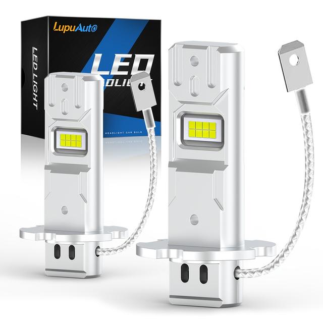 TEMU 2 H3 Led Car Fog Lights With 16000lm Brightness, 1:1 Mini Headlights, 6500k, Plug-and-play Fog Daytime Running Light Bulbs, Without Battery