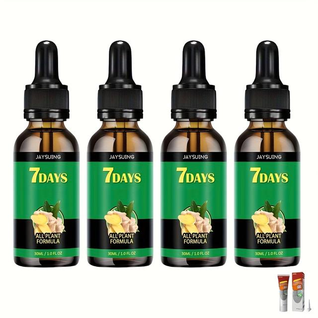 TEMU 4pcs Ginger Nail Care Liquid, Gentle Formula- Keep Nails Clean And Suitable For All Light Beige Types For 30ml/1fl.oz