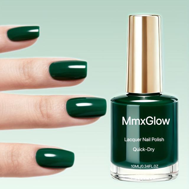 TEMU Autumn/winter Brightening Emerald Green Nail Polish --- Dries --- Long-lasting With A Glossy Finish