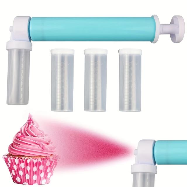 TEMU A Sprayer For Coloring Mousse Cakes, Featuring A Set Of 4 Tubes For Flour Spraying, Ideal For Decorating Cakes And A Must-have Kitchen Baking Accessory