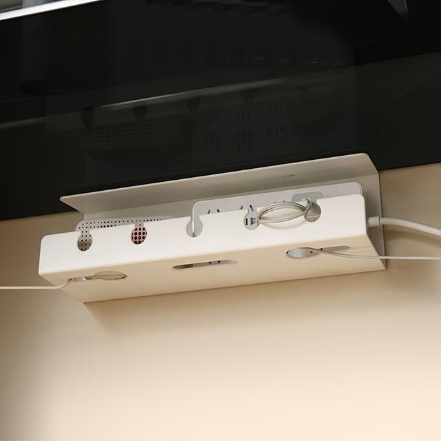 TEMU 드릴 필요 없는 쉬운 설치형 책상 아래 케이블 관리 트레이 - 사무실 및 가정용 소켓 및 허브 정리함