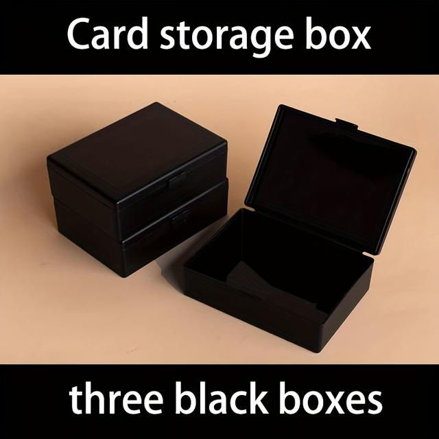 TEMU 3er-Set Karten Aufbewahrungsbox in Schwarz, Schmutz- und Staubabweisend, Auch geeignet für die Organisation von kleinen Schreibtischgegenständen und Visitenkarten.