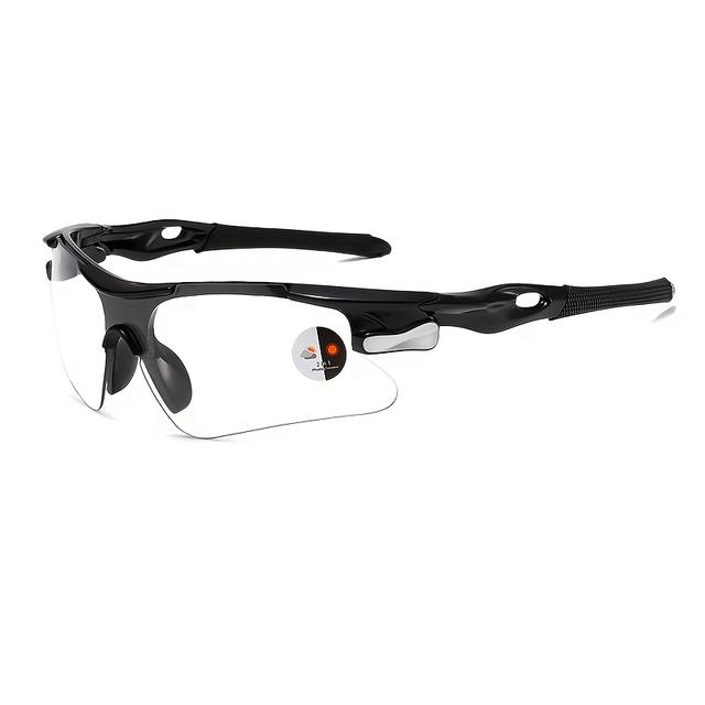 TEMU 1pc Sports Cycling Photochromic Color-changing Fashion Glasses, Classic Unisex Design, Pc Polycarbonate Frame & Lens, Adjustable Strap, For Men And Women