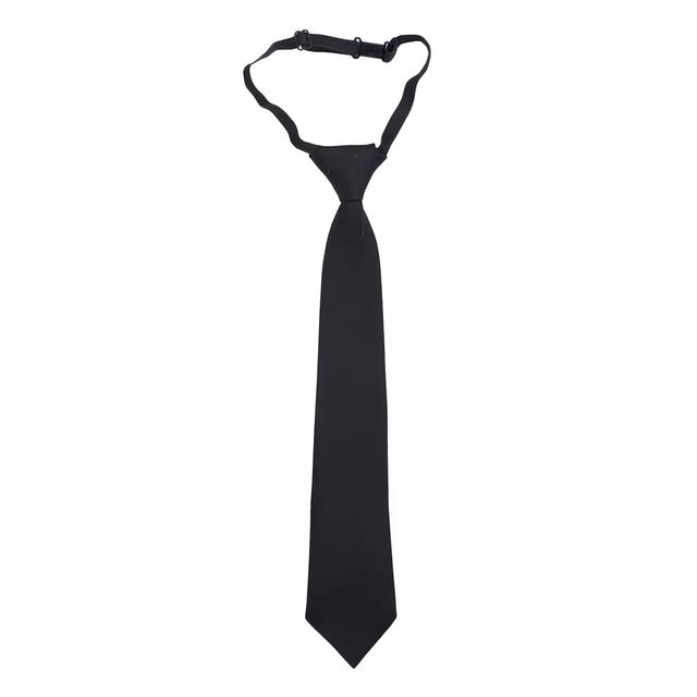 TEMU 8cm/3.15inch Black Elastic Tie - No-knot Adjustable Shirt Tie For Graduation, Business & - 960-needle Fabric, Formal & Casual Accessory