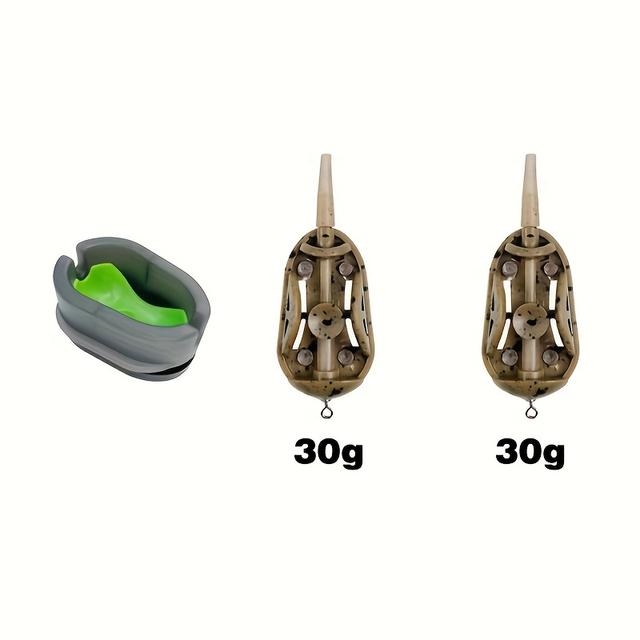 TEMU Yoto Method Feeder, Set Of Carp Fishing Feeders Weighing 20g, 30g, 40g, 50g, And 60g.