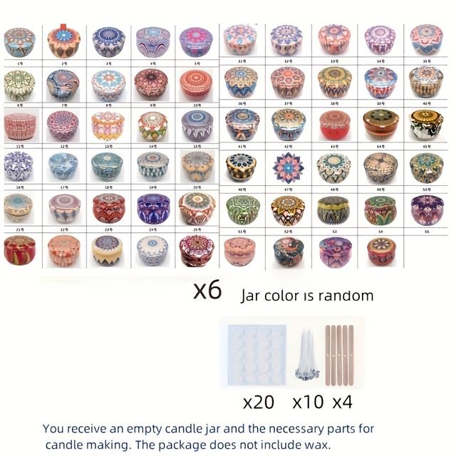 TEMU 40pcs/6 Complete Gift Boxed Candle Making Kits With 2.5 Oz Metal Jars - Includes Container, Lid, Wick, And Making Tools - Beginners And Hobbyists ! [wax Molding Materials]
