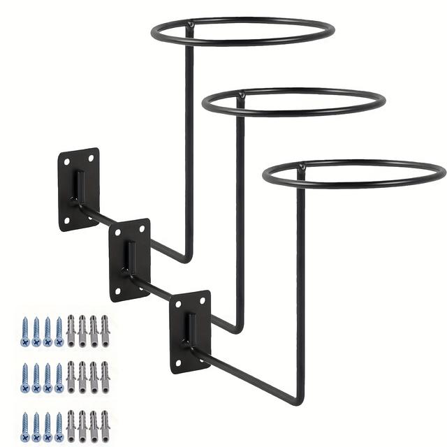TEMU Jfg Racing 3pcs Motorcycle Helmet Display Stand - Durable Iron Wall Mount Holder For Helmets & Hats Storage, Motorcycle Accessories