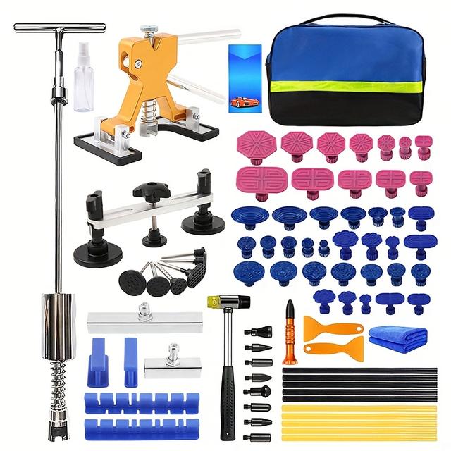 TEMU 車のへこみ修復ツール ペスへこみ修理キット オートペスボディデントリムーバー ートツールキット 車用デントプラー、ホットメルトグルーガンなし、購入者ご自身で準備してください