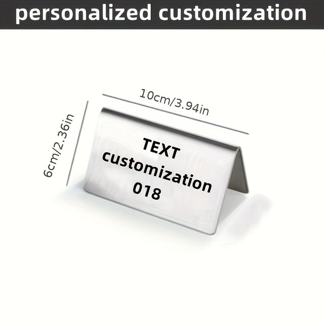 TEMU Customizable Desktop Display Signs And Seat Card Holders Made From Durable Stainless Steel - Suitable For Restaurant And Office Displays