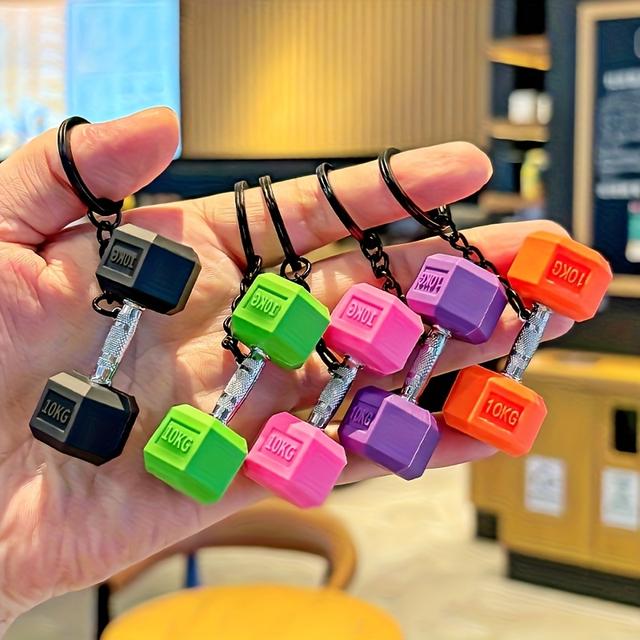 TEMU 5pcs Fitness Keychain, Dumbbell Creative Pendant Keychain, Backpack Pendant Keychain, Car Keychain