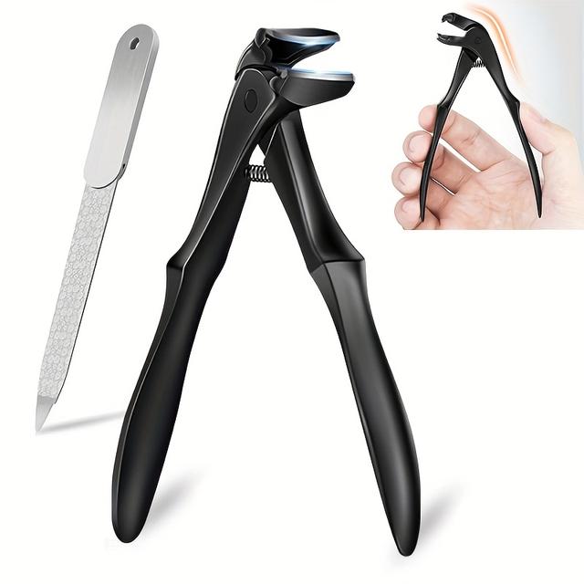 TEMU Elderly Long-handle Toenail Clippers, Angled Head Nail Clippers For Thick And Hard Nails, Wide Jaw Opening, Heavy-duty Large Toenail Clippers