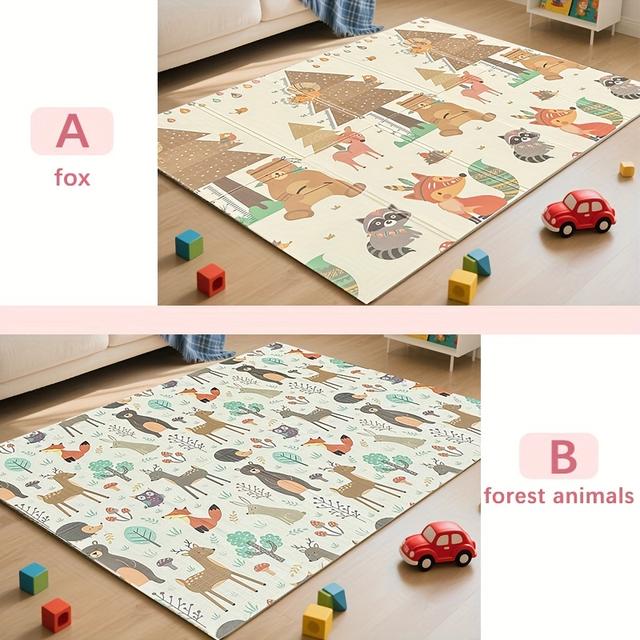 TEMU 1pc Baby Proofing Play Mat With Non-slip Surface, Bite-resistant Thickened - Waterproof & Easy Clean Mat Suitable For,, Bedside - Foldable Safe Playpen For &