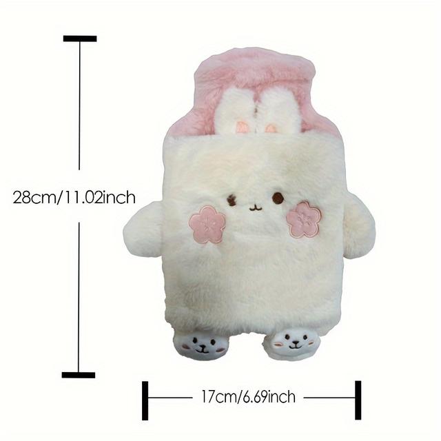 TEMU 1000ml Warm Water Bottle With Pvc Inner Liner, Cute Plush Animal Design, Removable And Portable Menstrual Warming Bag For Hands And Feet, Fast Heating And Long-lasting Heat