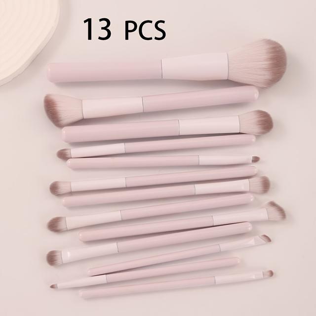 TEMU 13pcs Full Set Soft Makeup Brush Kit With Powder, Blush, Foundation, Eyeshadow Brushes