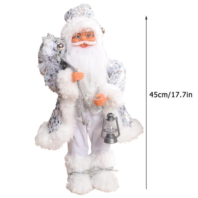 TEMU /45cm Silvery Sequined Santa Claus Decoration For Christmas, Suitable For Christmas Tree , Window Displays, And Fireplace Decorations, Perfect As A New Year Gift
