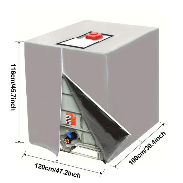 TEMU 1pc (47.24 X 39.37 X 45.66 Inches) Silver Tank Lid, Dust Cover For Outdoor Water Tank, To Keep Your Tank