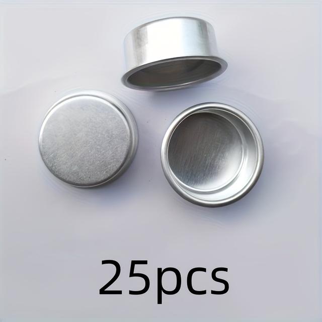 TEMU 25pcs Durable Aluminum Candle Holders Set - Versatile Metal Candle Cups For Diy Crafts, Candlelight Dinners, Christmas & Home Decor