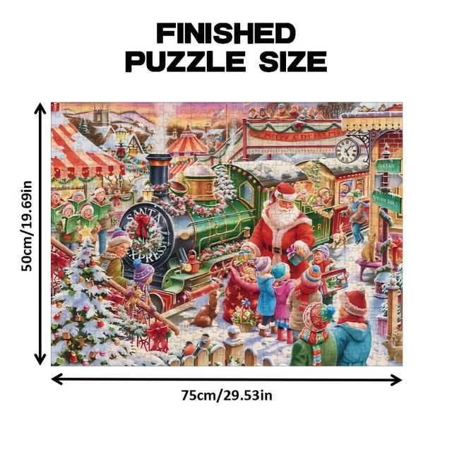TEMU Een 1000-delige puzzel met een kersttrein, perfect om de dagen af te tellen tot de feestdagen. Ideaal voor Halloween, Thanksgiving, Nieuwjaar, verjaardagen, jubilea en als kamerdecoratie.