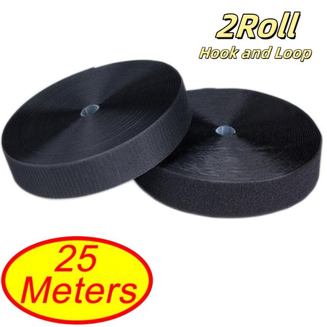 TEMU 2-Roll Klittenband met Klittenzijden - Geen Lijm/Naad - Zware Nylon/Refastering Tape Geschikt voor DIY Knutselen, Kleding, Tassen, Ritsvervanging