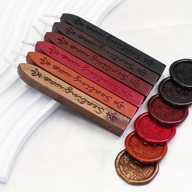 TEMU - Sealing Wax Sticks , 6pcs - Ideal For Love Letters, Invitations, Holiday Cards, Diary Embellishments, And Crafts