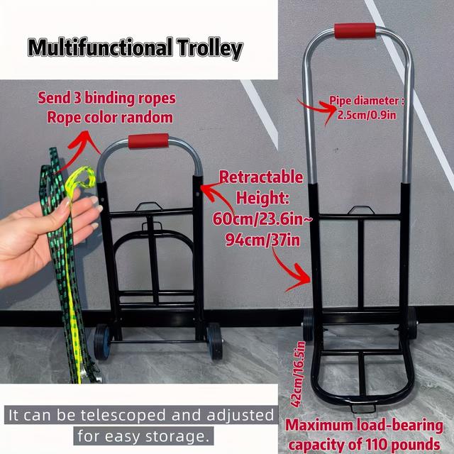 TEMU Ein faltbarer Sackträger mit elastischen , der 5 Liter Wasser tragen kann, ein tragbarer Multifunktionswagen, geeignet für , Einkäufe und Reisen