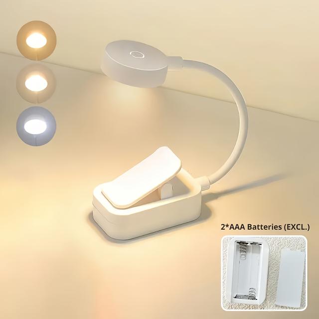 TEMU Led Clip-on Book Light | - For Reading, Studying, Office Use | Portable, Adjustable Brightness, Battery-powered (without Battery)